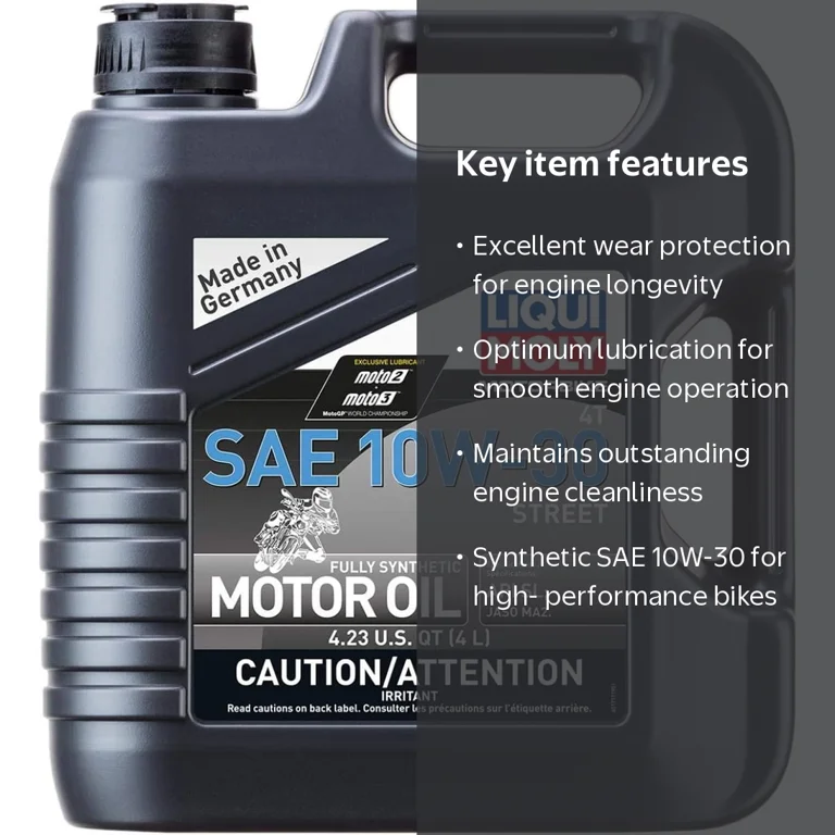 LIQUI MOLY, Synthetic Motor Oil, High Wear Resistance 10W-30, 4 L