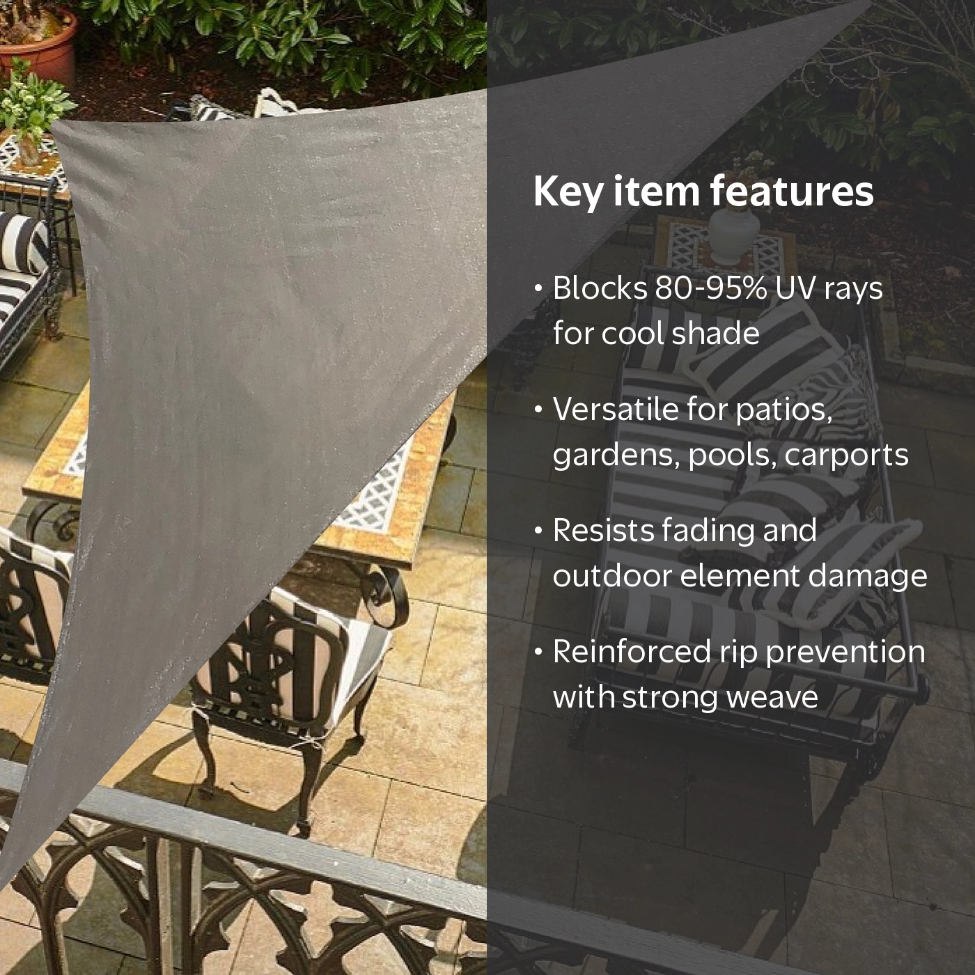 Backyard Expressions 10 x 10 x 10 Sun Shade Sail for Patio