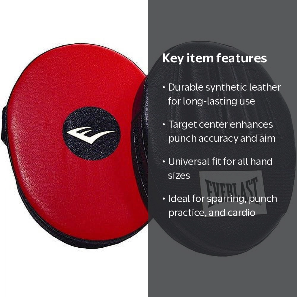 Everlast Punch Mitts, Red/Black, Synthetic Leather, Boxing
