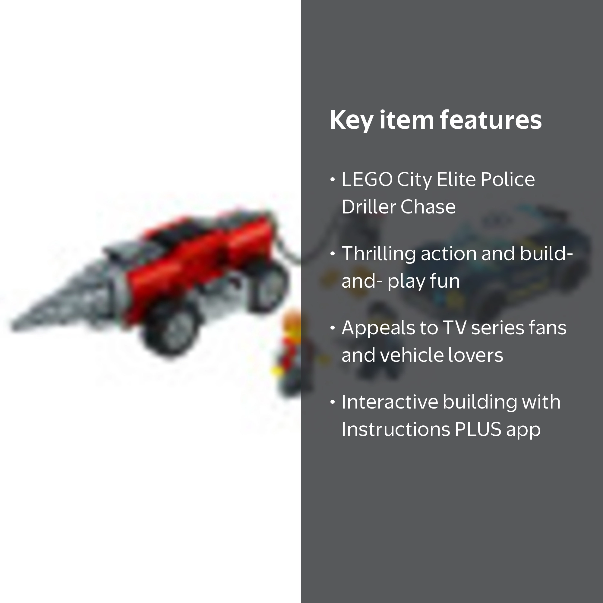 LEGO City Police Police Driller Chase 60273 - Walmart.com
