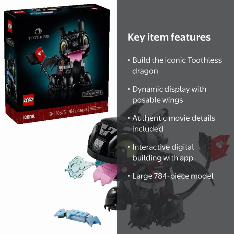 LEGO, LEGO Icons How to Train Your Dragon Toothless, 784 pieces