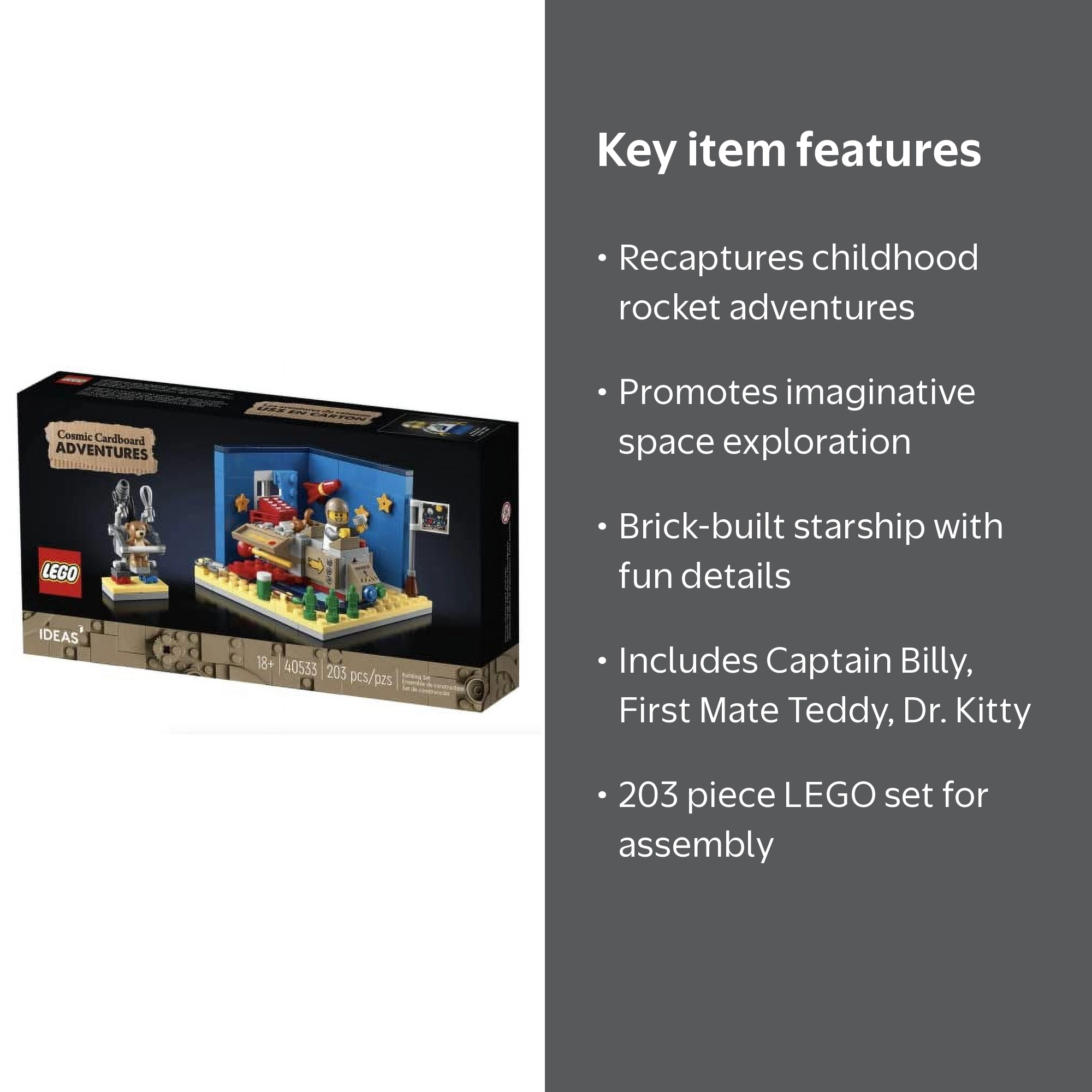 LEGO Ideas Cosmic Cardboard Adventures Building Set, 203 Pieces