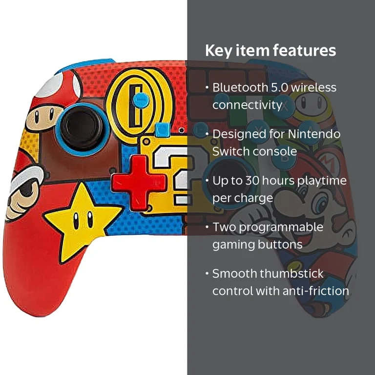 Nintendo, Enhanced Wireless Controller for Nintendo Switch, Mario