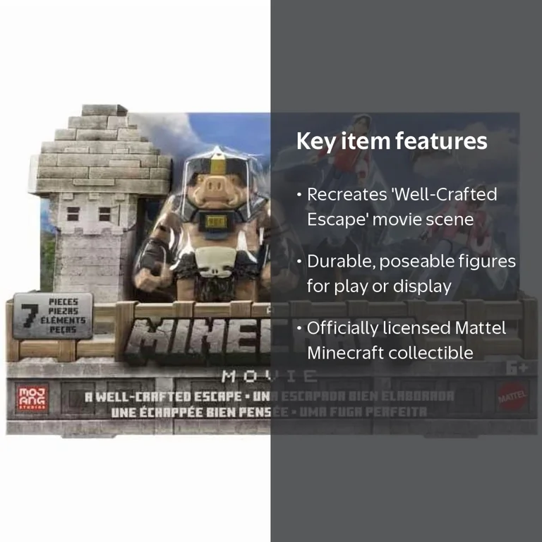 Mattel Minecraft Movie Action Figures Pack, 3 Figures, Story