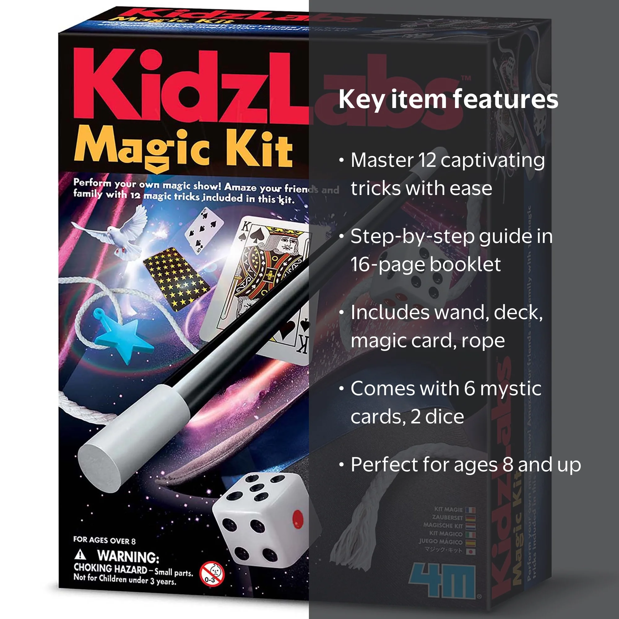 4M: KidzLabs: Magic Kit - Learn & Perform 12 Magic Tricks, Slight