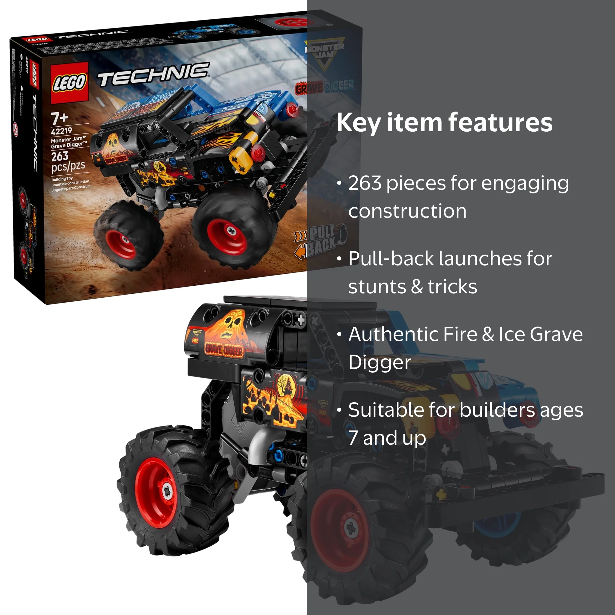 LEGO, Monster Truck, 42219, Pull-Back Racing Action - Walmart.com