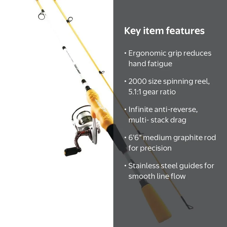 Ardent Primo Comfort Grip Fishing Rod and Reel Combo, Orange, 5.1