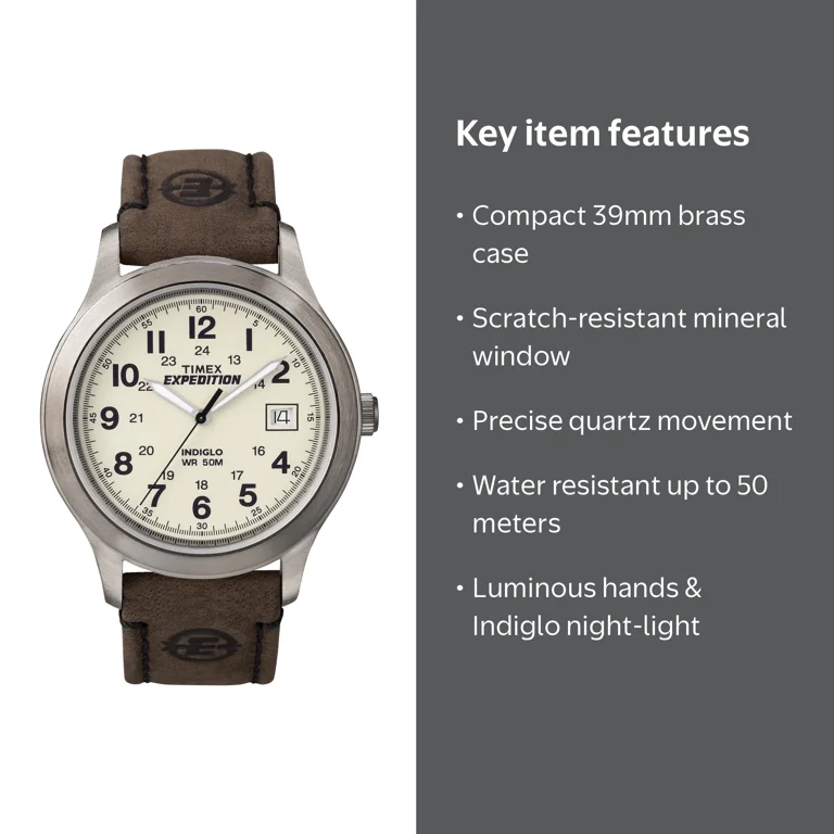 Free Shipping! Timex Men's Expedition Watch, 39mm Case, Brown