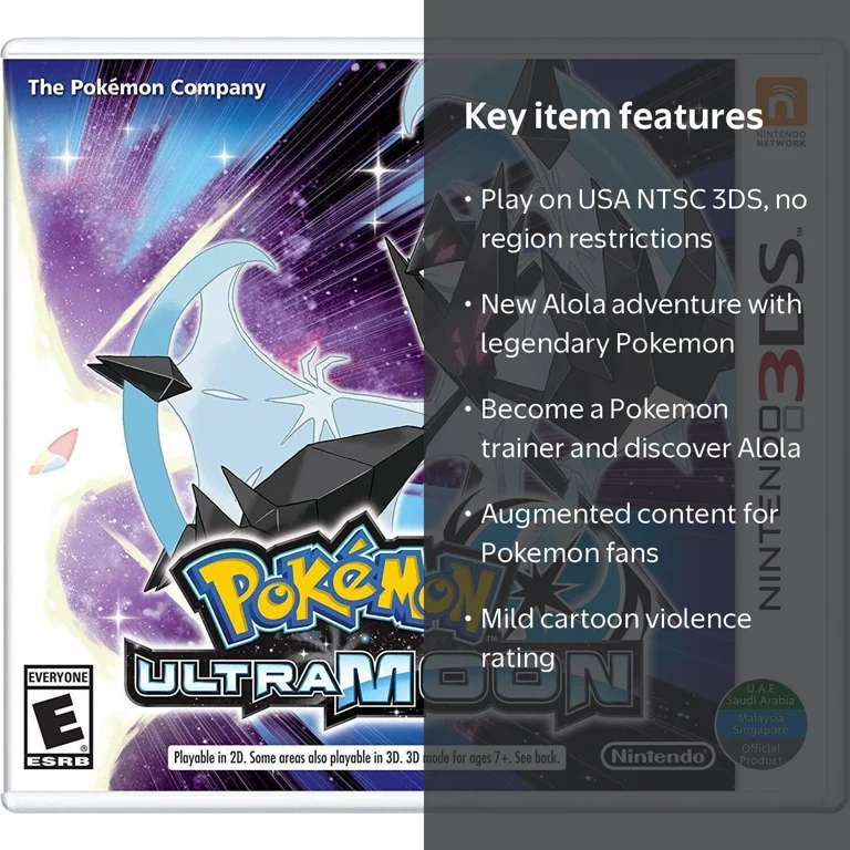 Brand for Nintendo, Video Game, Pokémon Ultra Moon, NTSC USA