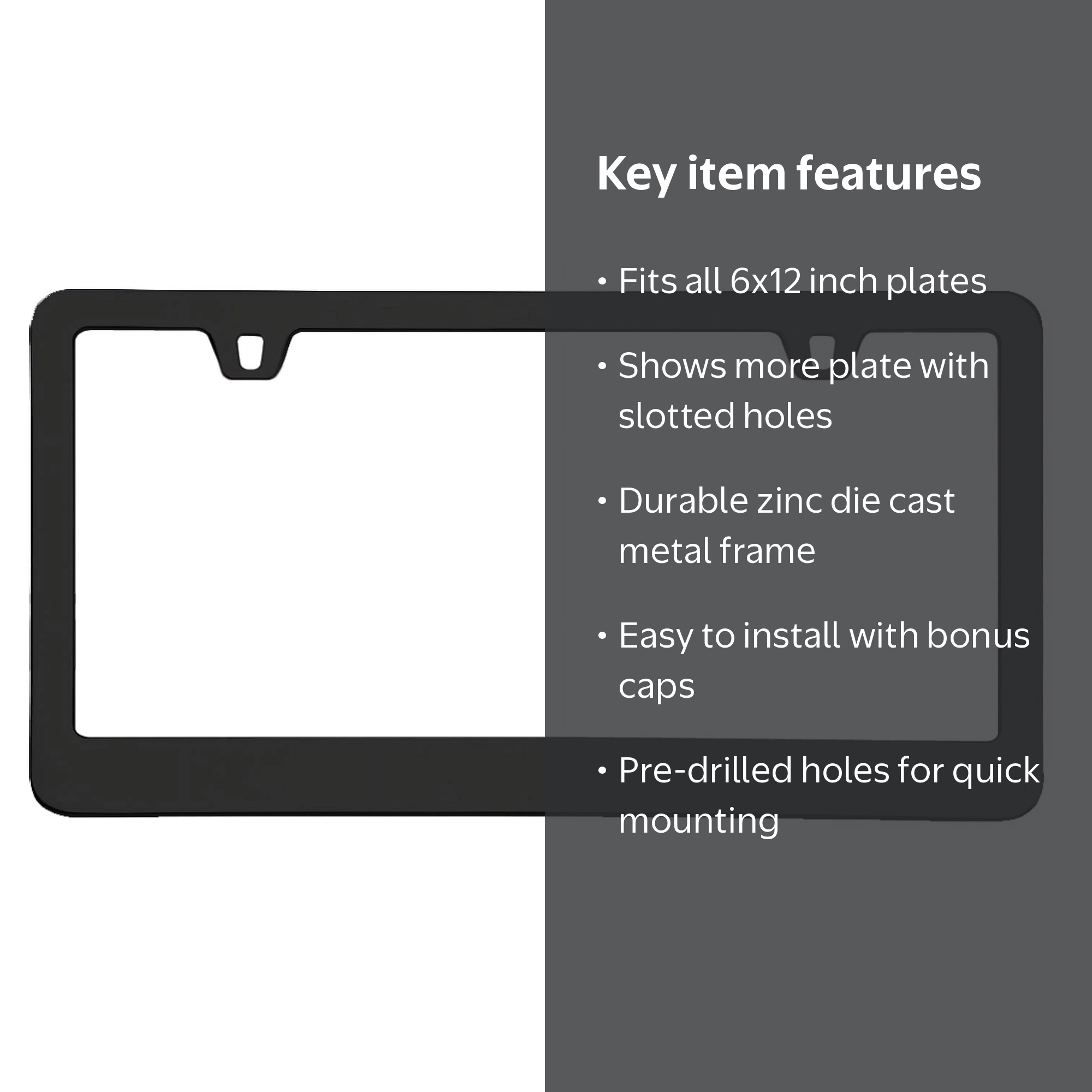 cathillページ Neo Classic 2 Hole Black License Plate Frame Free Screw Caps with