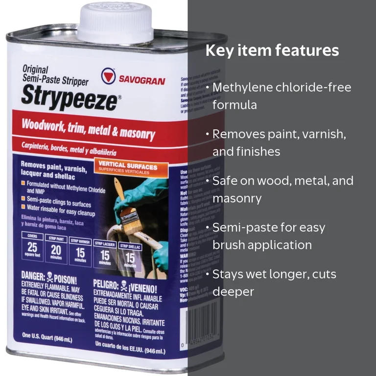 Savogran Strypeeze Paint Stripper Paste - Methylene Chloride Free