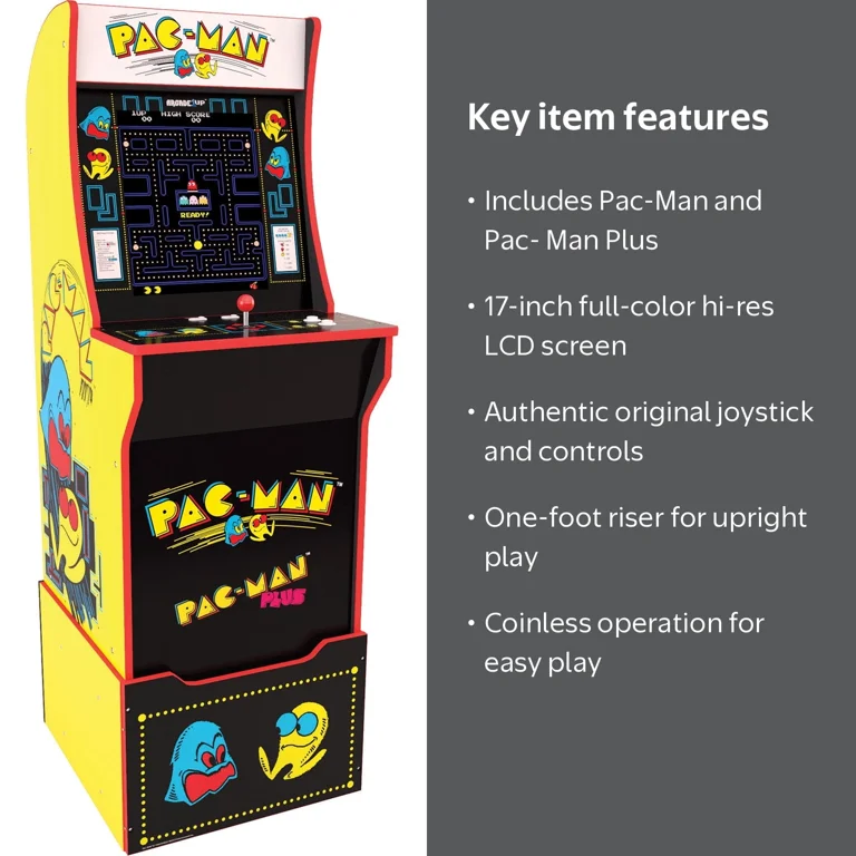Pac-Man Arcade Machine with Riser, Arcade1UP - Walmart.com