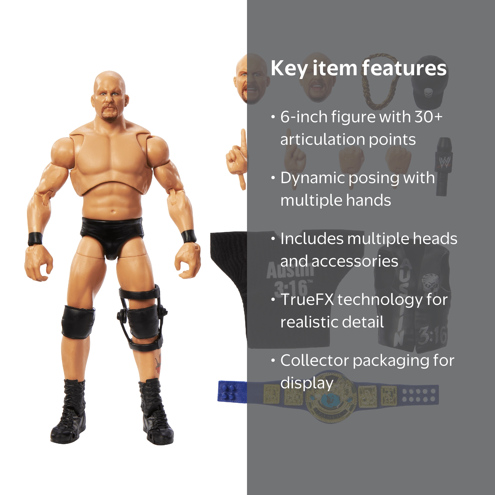 WWE Ultimate Edition Stone Cold Steve Austin Wrestler Toy with