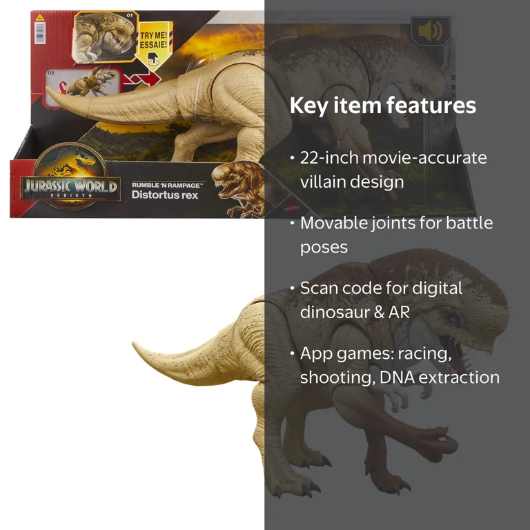 Jurassic World Rebirth Distortus Rex, 22 Inch Dinosaur Toy