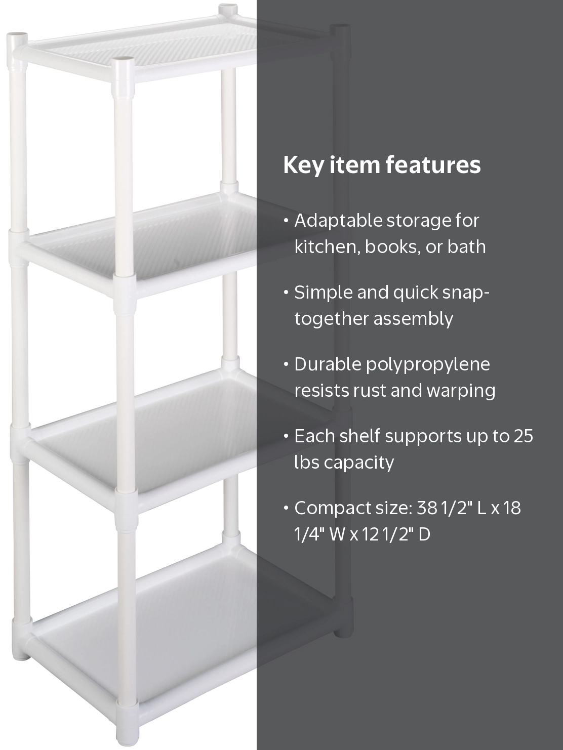 WalterDrake Snap Together Light Weight Shelves - White - Walmart.com