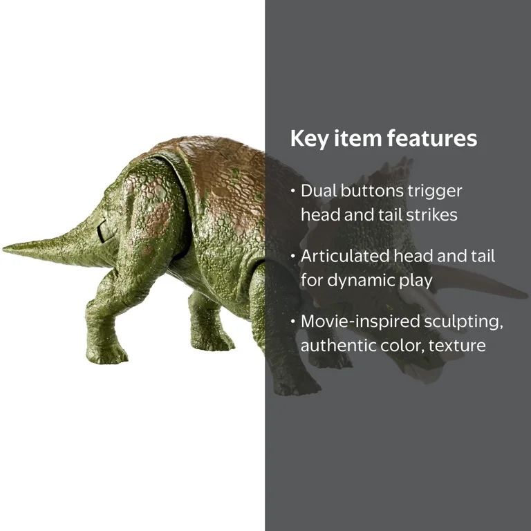 Jurassic World Dino Rivals Dual Attack Triceratops Dinosaur
