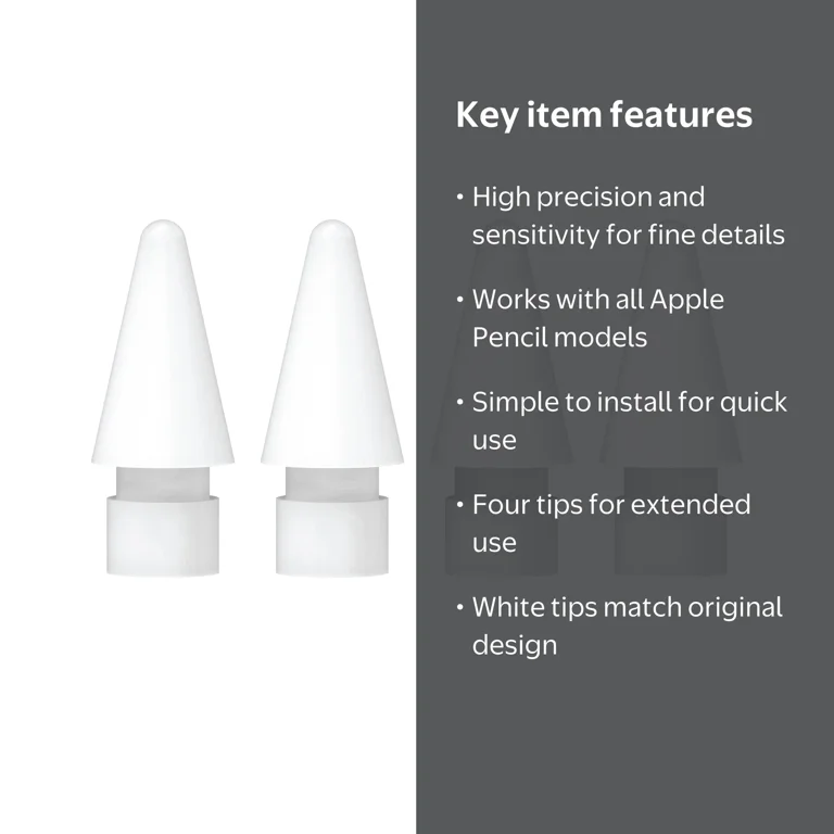 WriteRight Apple Pencil Replacement Tips - 4 pack - White