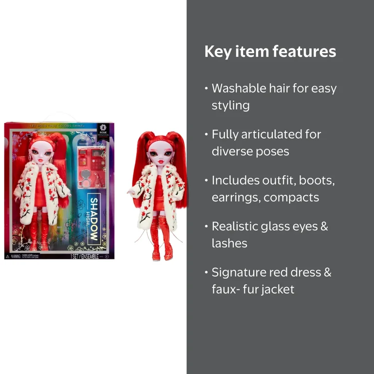 Rainbow High Shadow High Rosie, Red Fashion Doll, Collectible