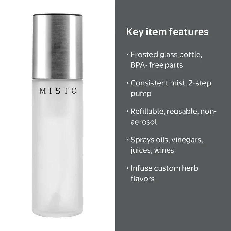 Misto The Gourmet Frosted Glass Bottle Olive Oil Sprayer - Walmart.com