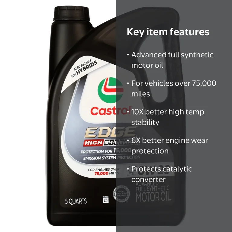 Castrol Edge High Mileage 0W-20 Advanced Full Synthetic Motor Oil