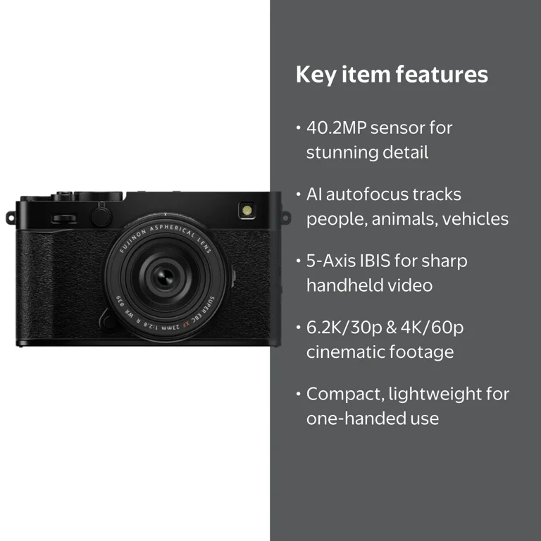 Fujifilm, Mirrorless Camera, X-E5 with XF23mmF2.8 R WR Lens, Black