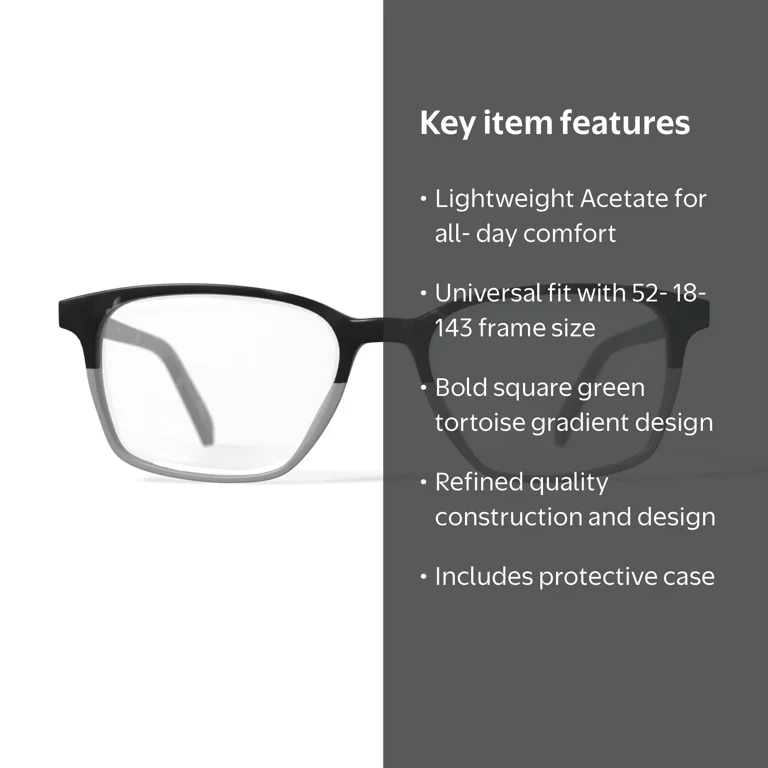 Bio Eyes Men's BE120 Larch Square Prescription Eyeglasses with