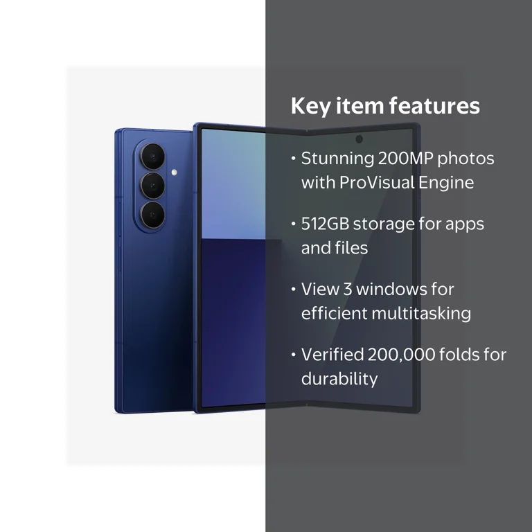 Samsung, Galaxy Z Fold7 Smartphone, 512GB, Blue Shadow - Walmart.com