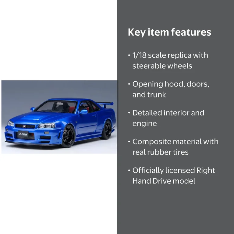 Autoart 1/18 Nissan Skyline GT-R R34 Nismo Z-TUNE RHD Bayside Blue