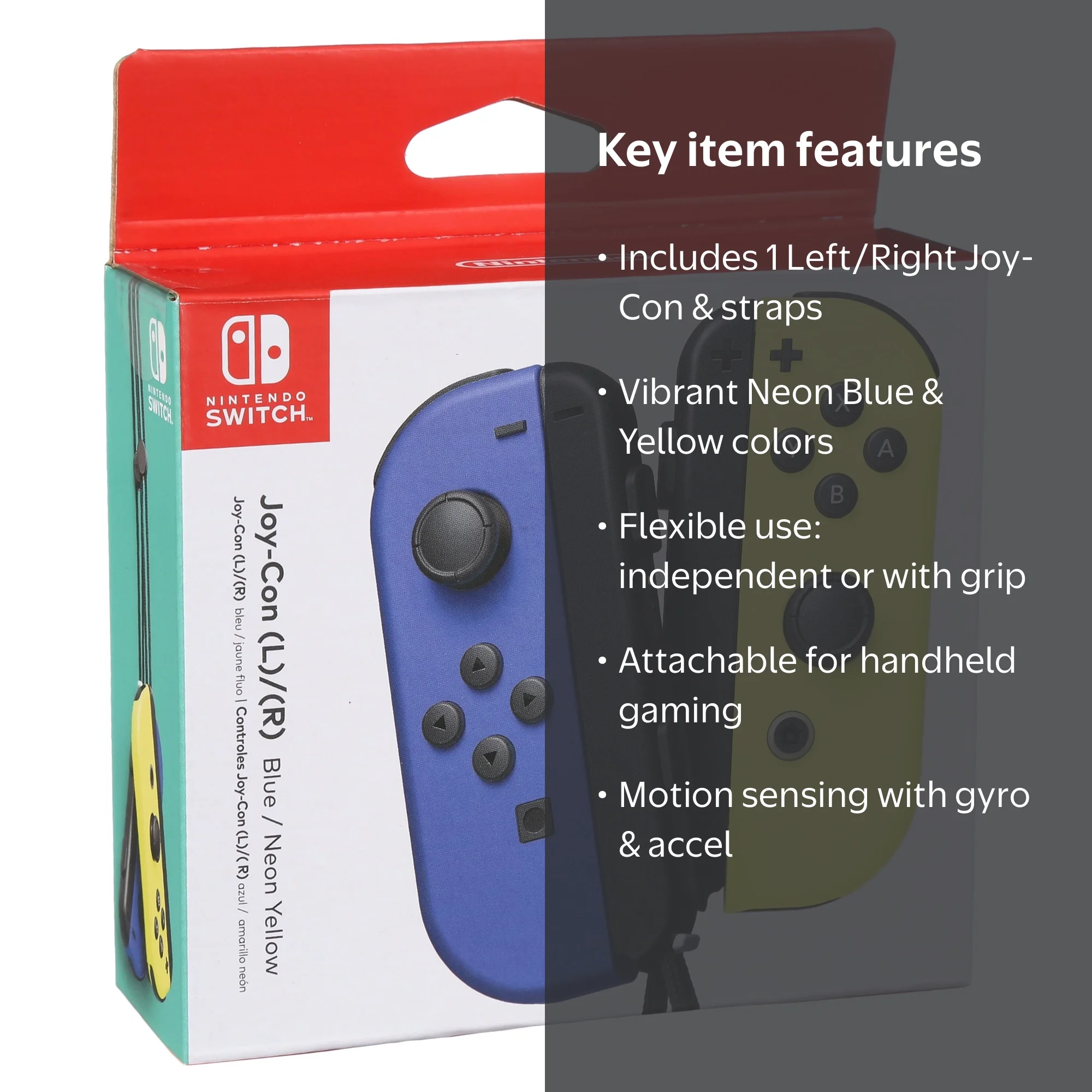 Nintendo, Joy-Con Pair, Neon Blue & Neon Yellow, for Nintendo