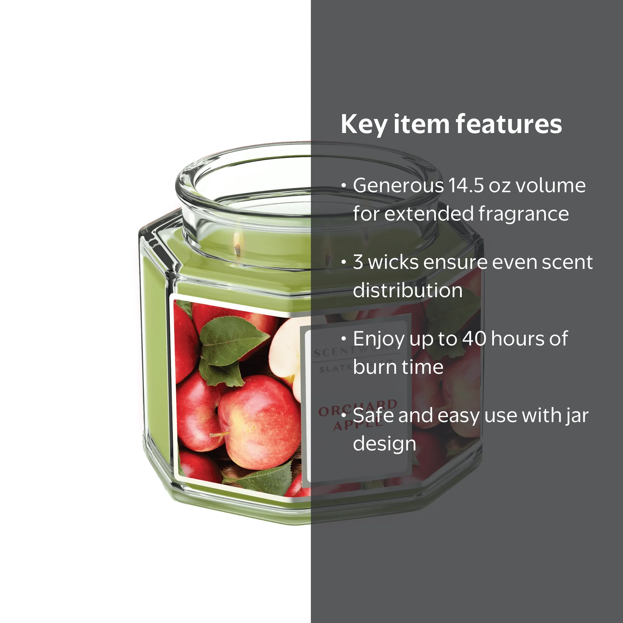 Scentworx 14.5 oz Orchard Apple 3-Wick Jar Candle by Slatkin & Co