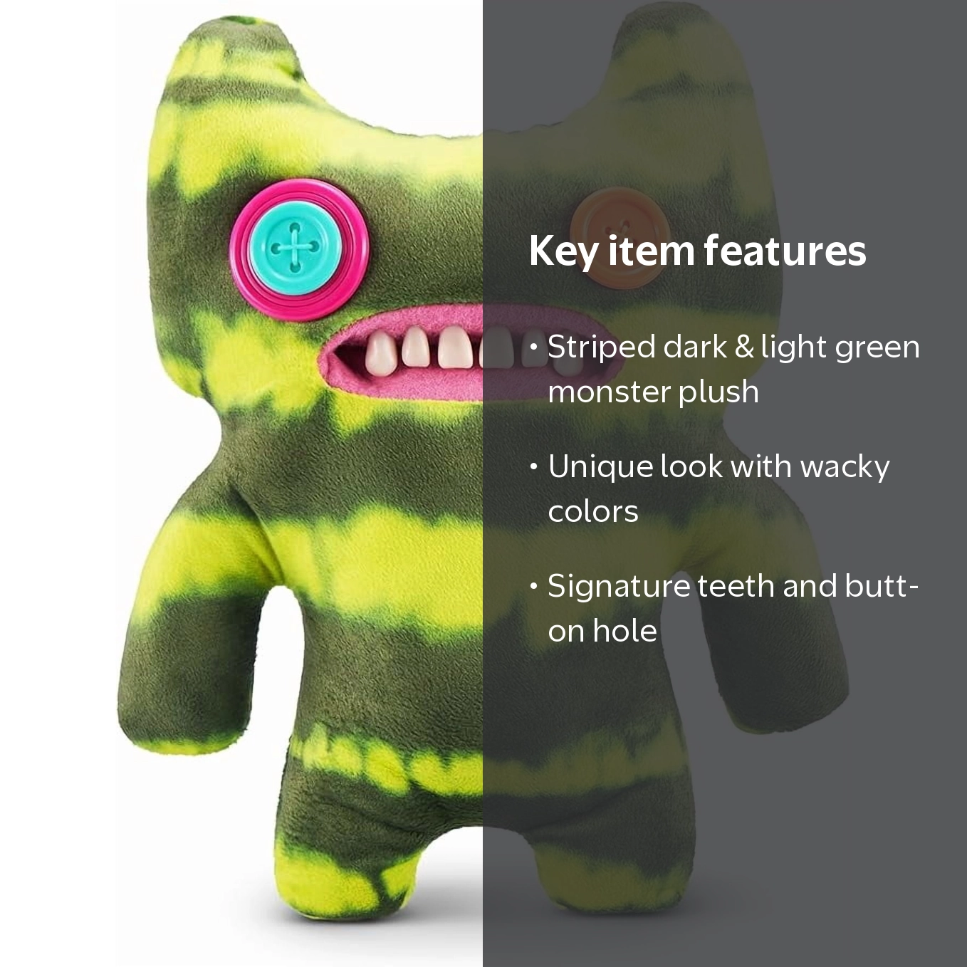 Fuggler, Laboratory Misfits Indecisive Monster Plush, Green