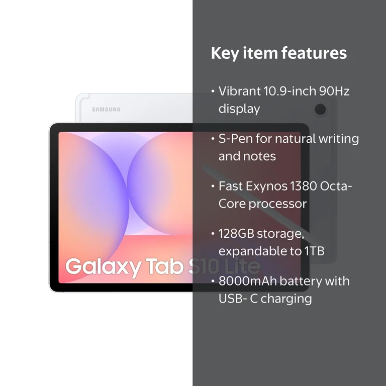 Samsung Galaxy Tab S10 Lite with S-Pen (128GB Storage, 6GB RAM) Wi