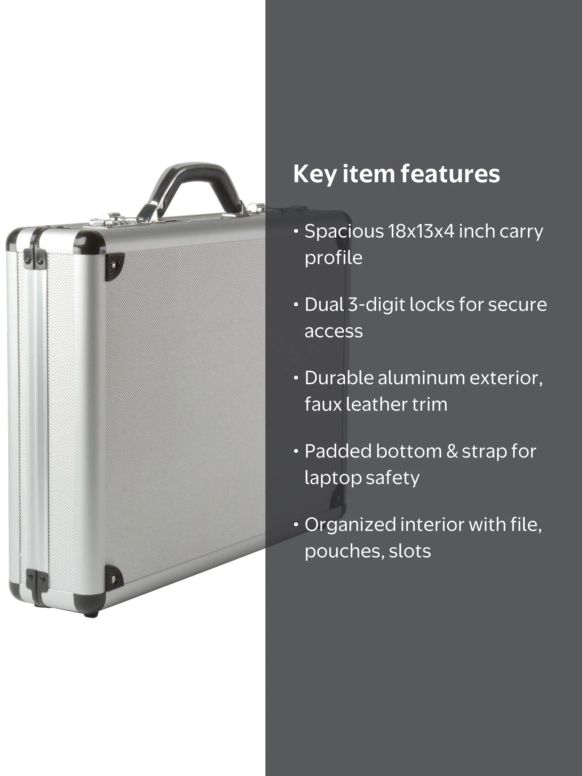 Alpine Swiss, Executive Aluminum Briefcase, 18