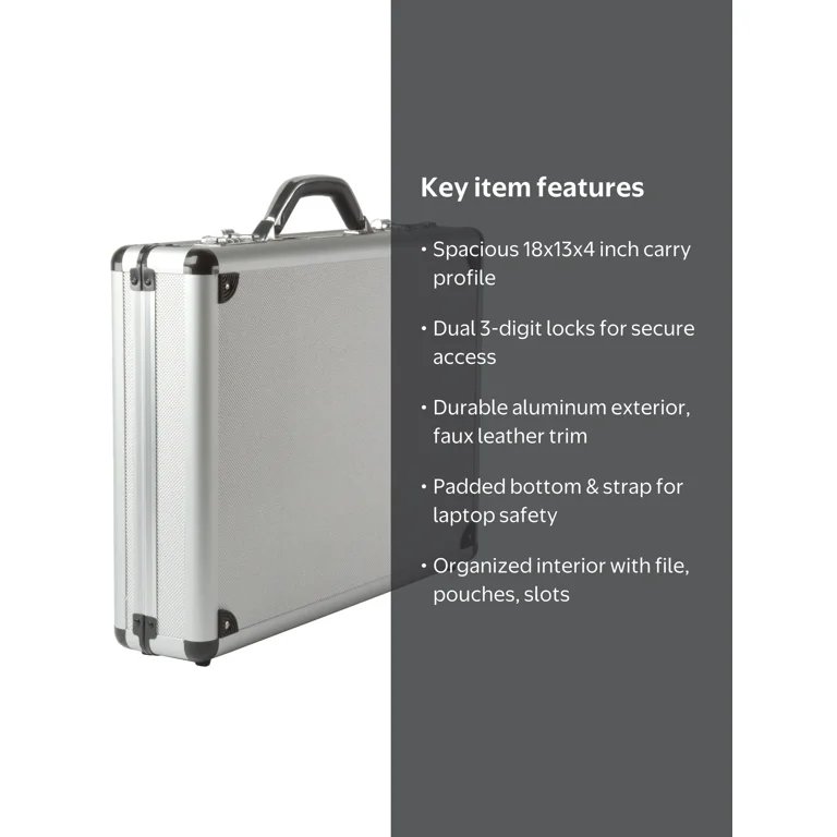 Alpine Swiss, Executive Aluminum Briefcase, 18