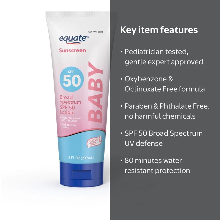 Equate Baby Broad Spectrum Sunscreen Lotion , SPF 50 8 fl oz