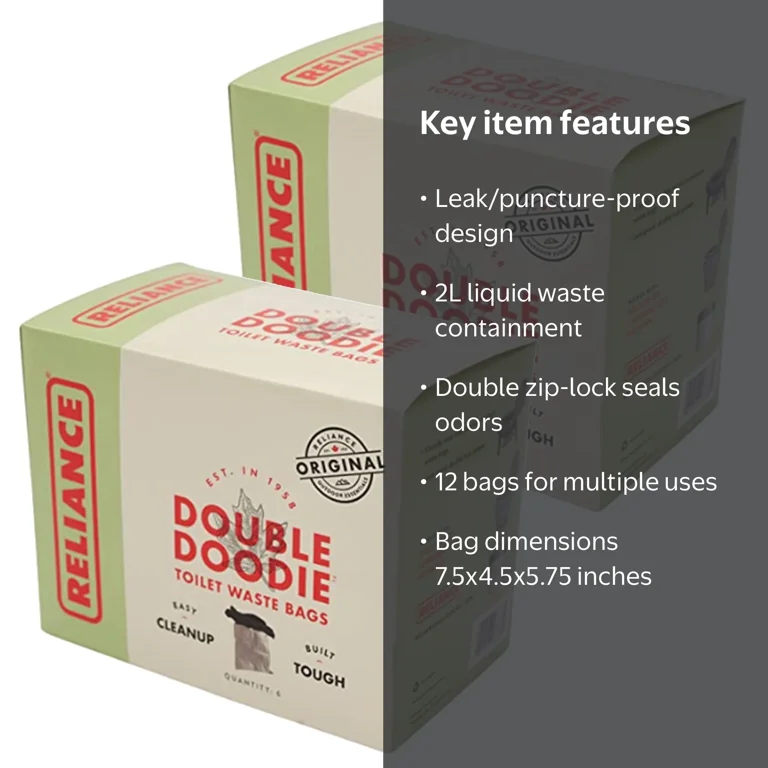 Reliance 2683-13 Double Doodie Disposable Portable Toilet Waste