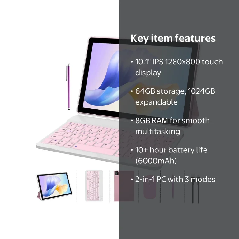 Free Shipping! ZZB 10 inch Android Tablet with Keyboard Case Mouse