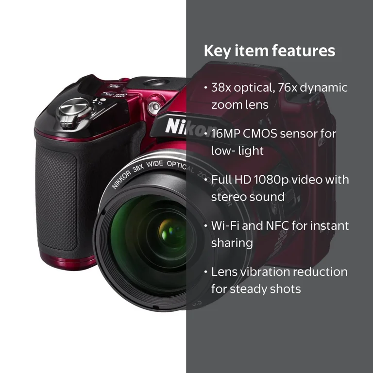 Nikon - Coolpix L840 16.0-Megapixel Digital Camera - Red - Walmart.com Nikon - Coolpix L840 16.0-Megapixel Digital Camera - Red - Walmart.com
