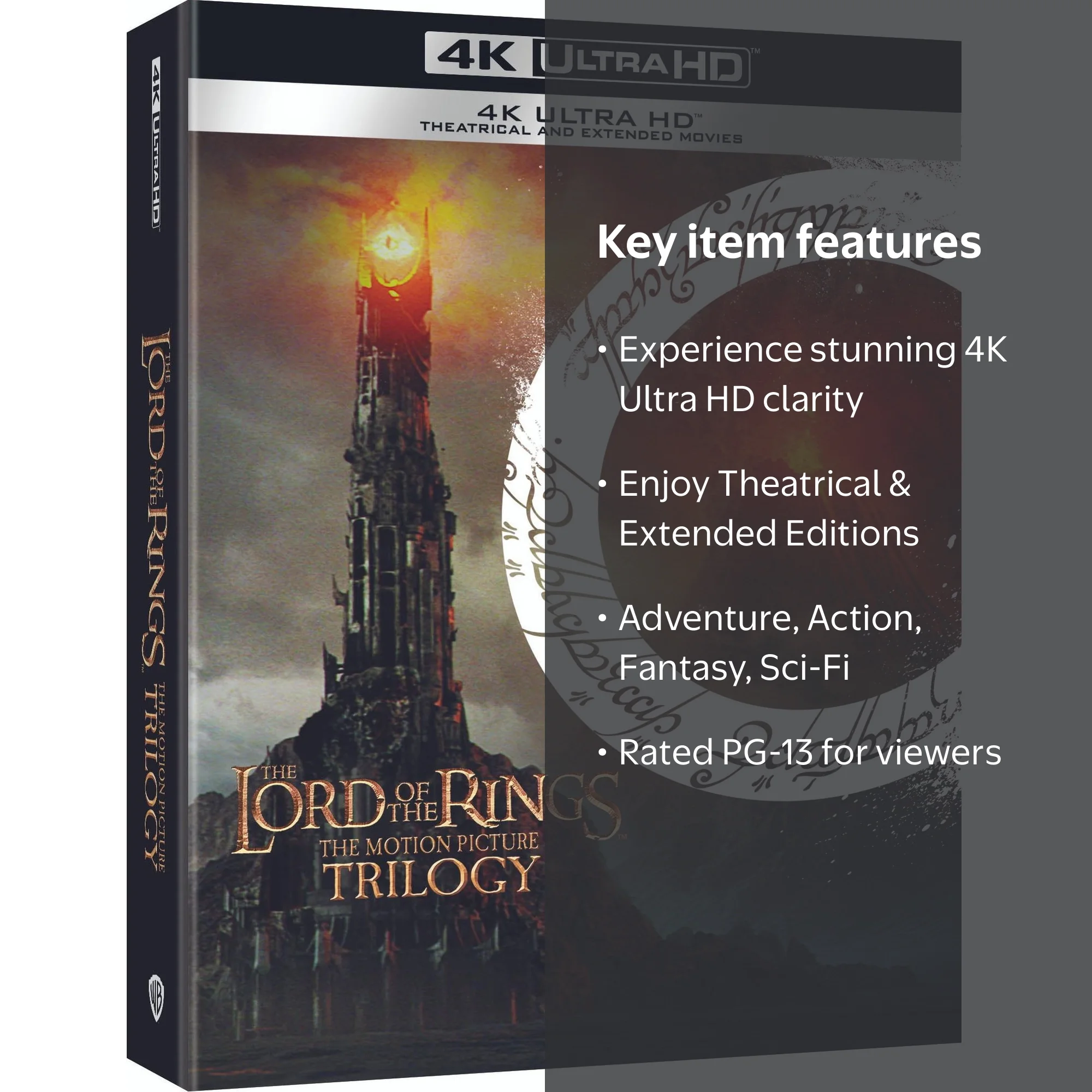 Warner Bros. Lord of the Rings: Extended Edition Trilogy (4K UHD +