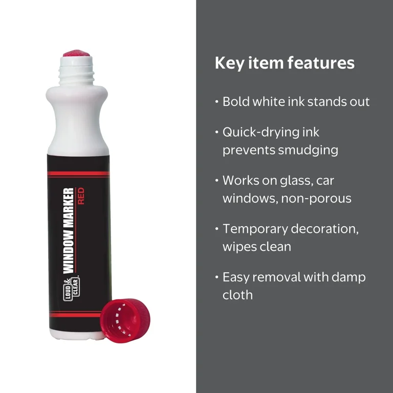 ArtSkills Liquid Chalk Markers, Washable Car Window Markers, Red