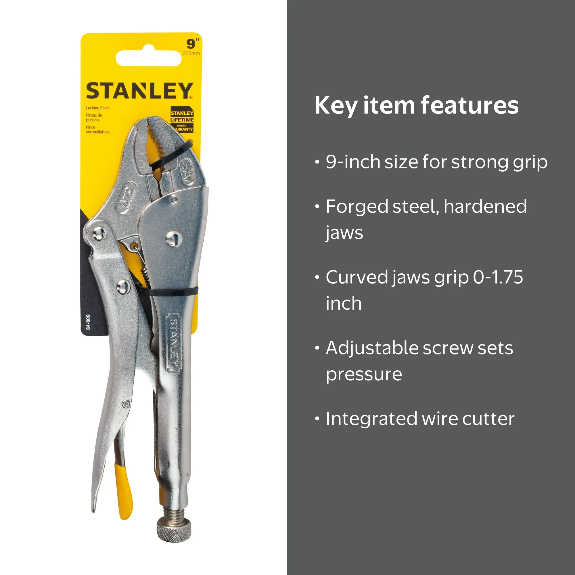 STANLEY 84-809 9-Inch Locking Pliers - Walmart.com