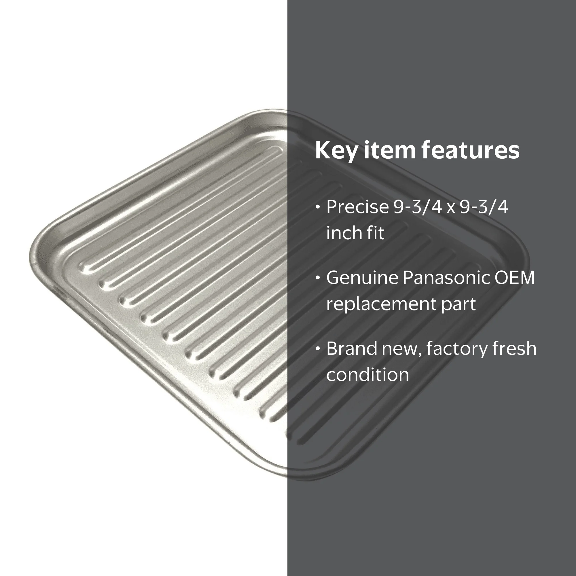 Panasonic OEM Toaster Oven Drip Pan, 9-3/4 x 9-3/4 inches, for