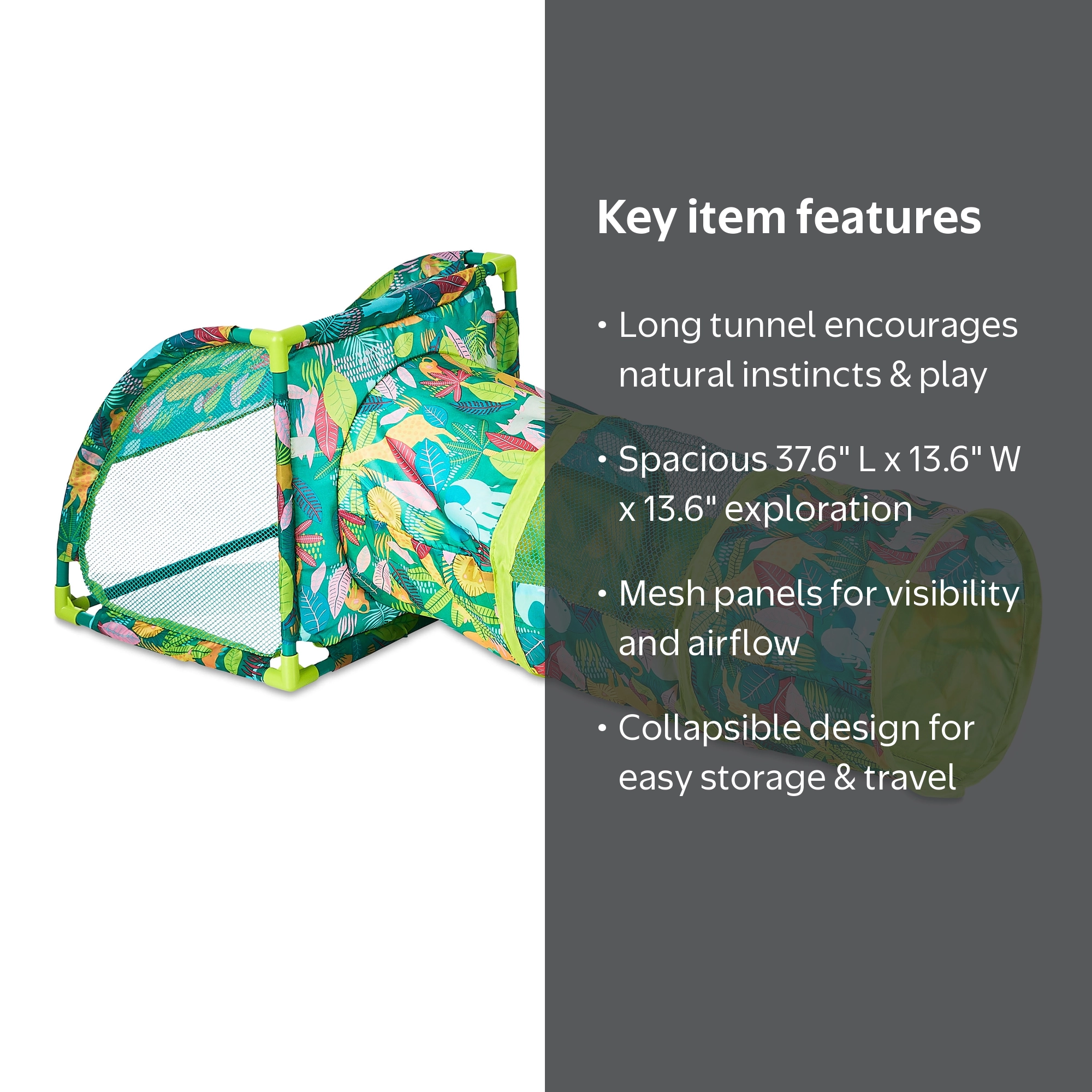 Vibrant Life Portable Jungle Party Cat Cove Tunnel with Mesh