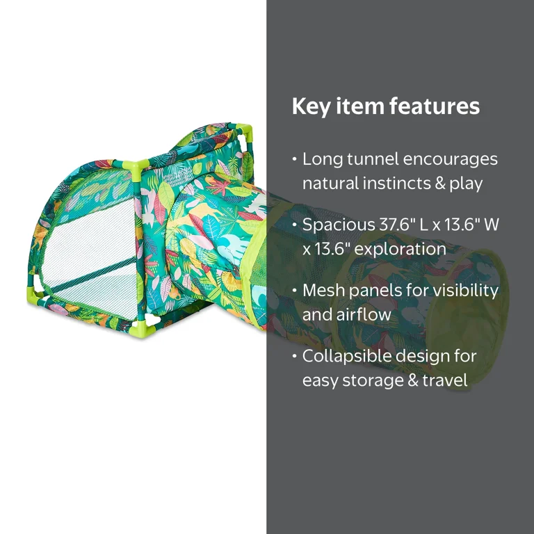 Vibrant Life Portable Jungle Party Cat Cove Tunnel with Mesh