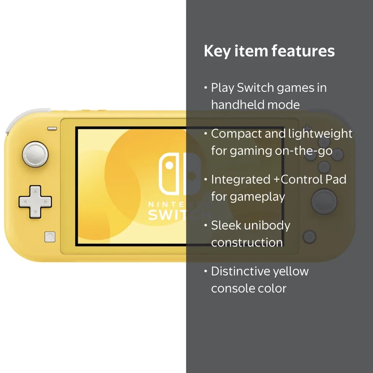 Nintendo, Switch Lite Console, Yellow, Handheld Gaming - Walmart.com