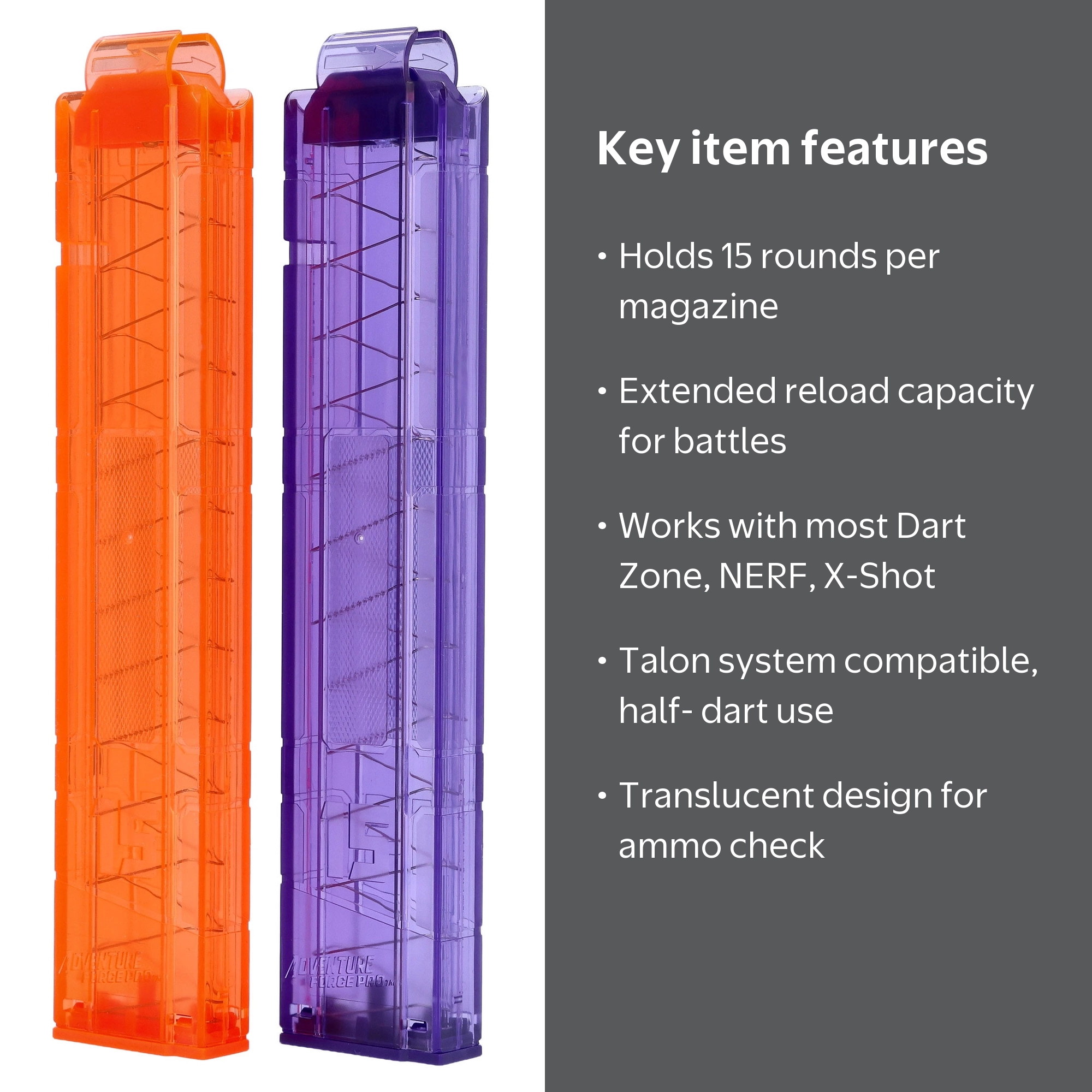 Adventure Force Half-Length 15-Round Pro Blaster Darts Ammo-Clip