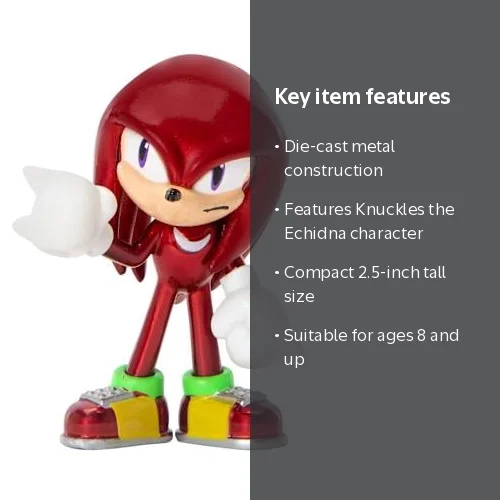 Sonic the Hedgehog Knuckles the Echidna Metalfigs Diecast