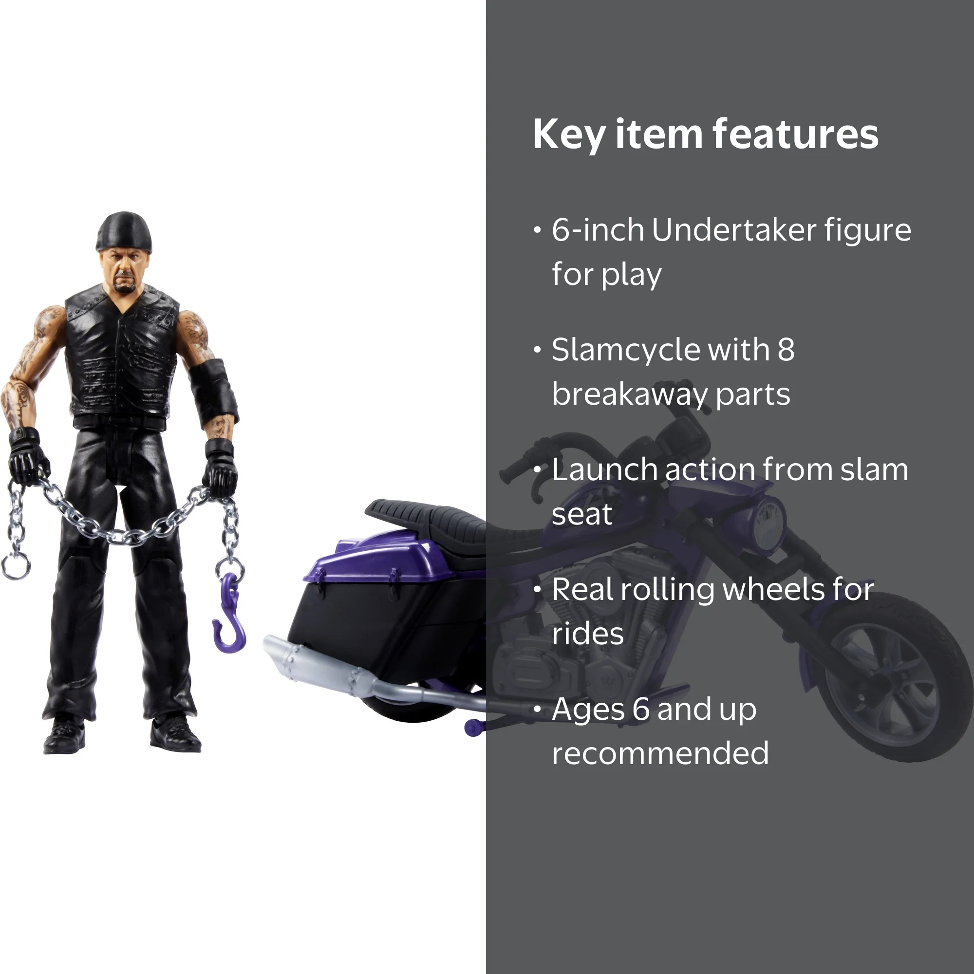 Mattel WWE Wrekkin' Boneyard Slamcycle with Undertaker 6