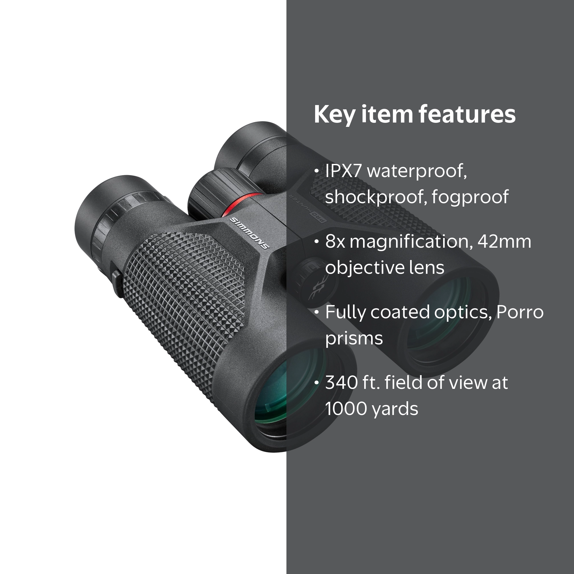 Simmons Pro Hunter 8x42-mm Waterproof Porro Prism Binoculars with