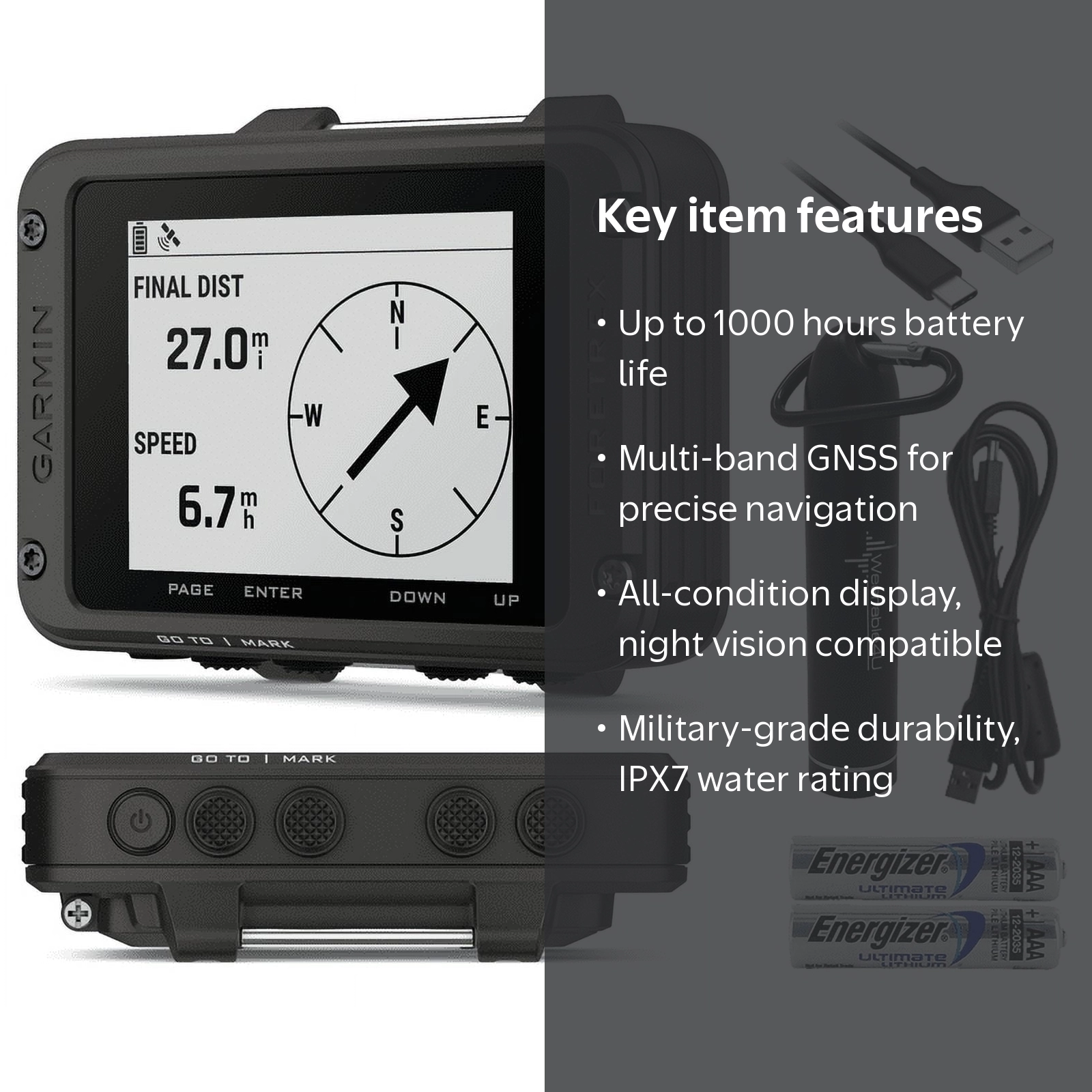 Wearable4u Garmin Foretrex 801 Wrist-Mounted GPS Navigator, AAA